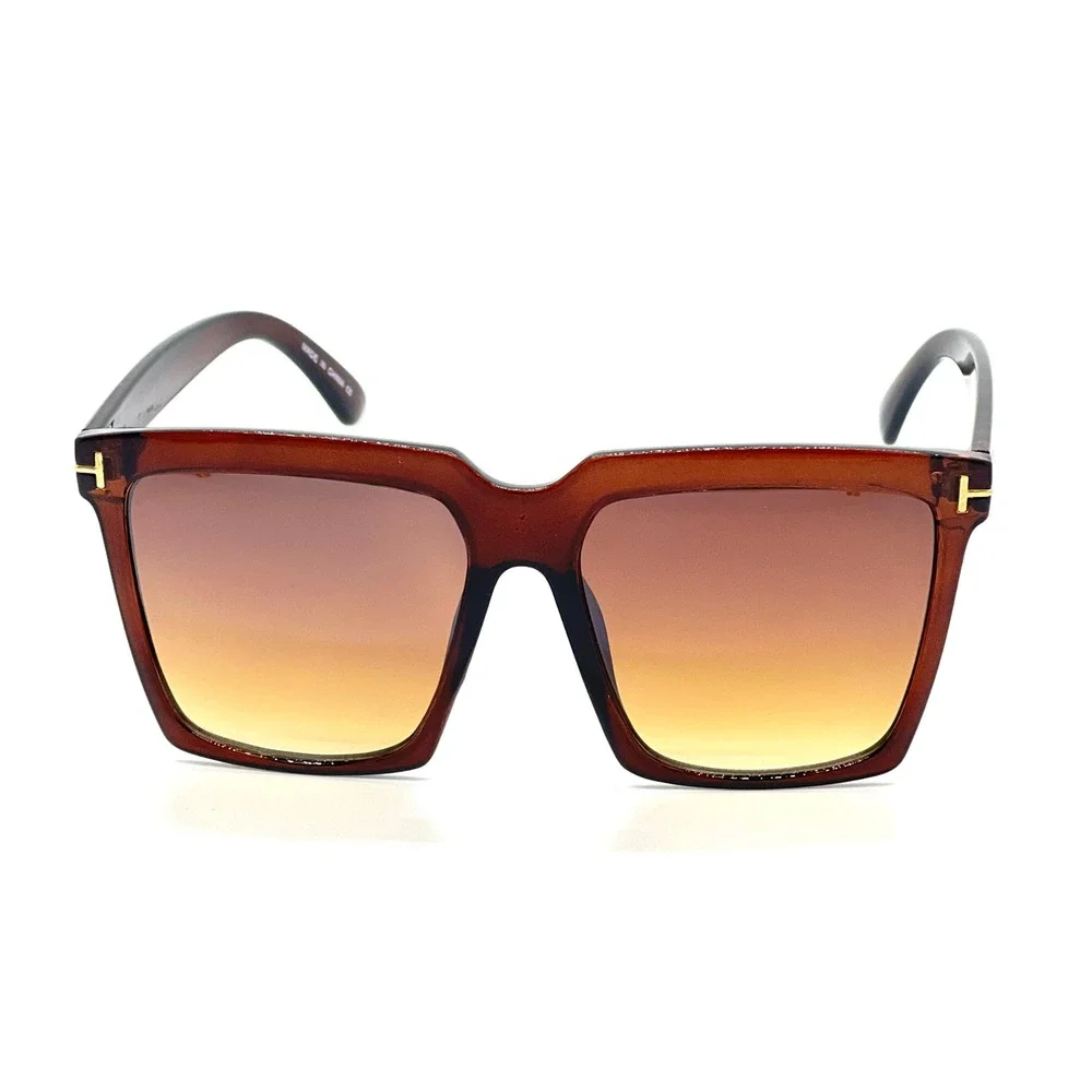 Square Brown Sunglasses Oversized Fashion Sun Glasses‎ Shades Women Lentes Gafas